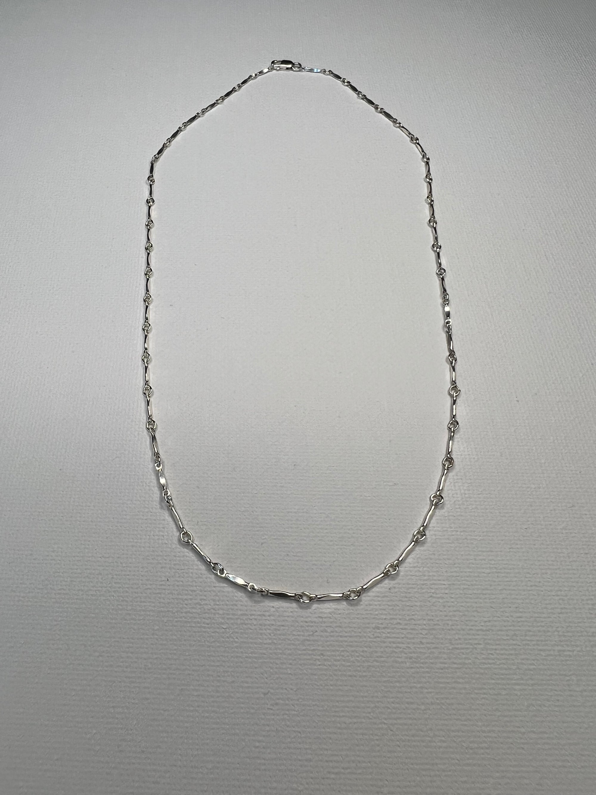 17 inch 925 sterling silver bar Necklace