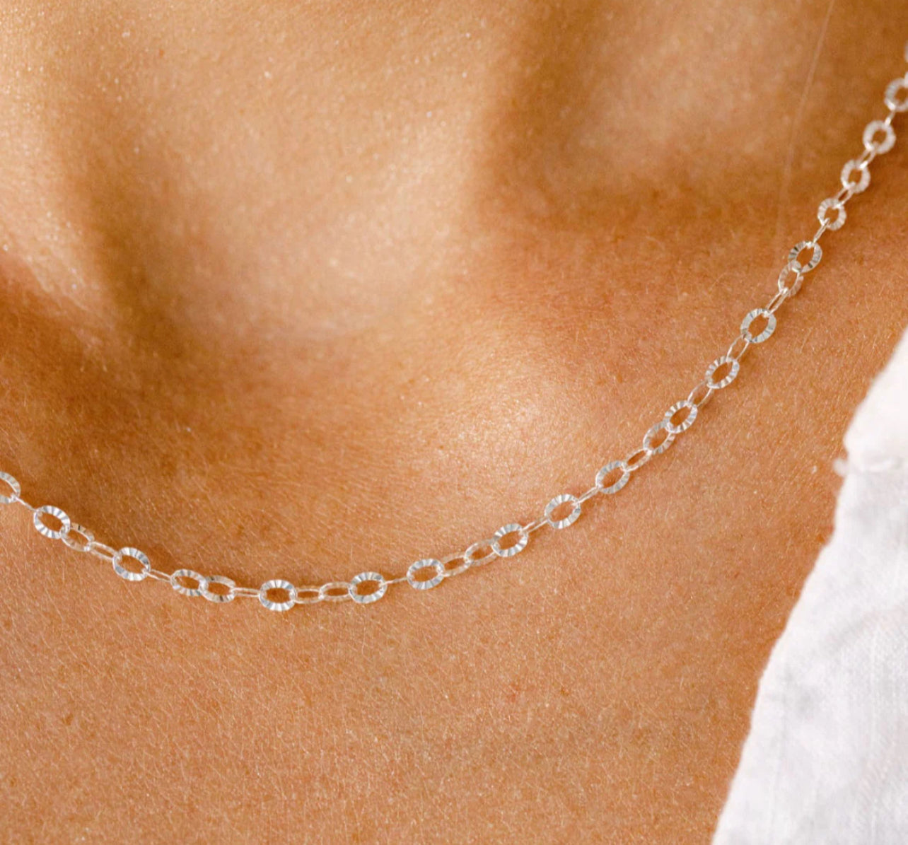 925 sterling silver textured flatten oval chain Custom Bracelet/Anklet/Necklace
