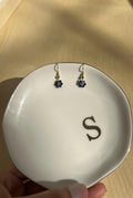 Daisy semi precious natural stone earrings, minimalist earrings, blue stone earrings