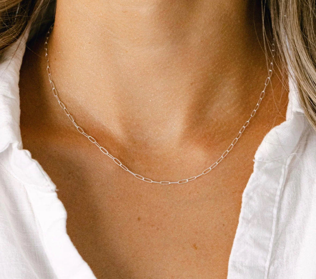 925 sterling silver paperclip chain Custom Bracelet/Anklet/Necklace