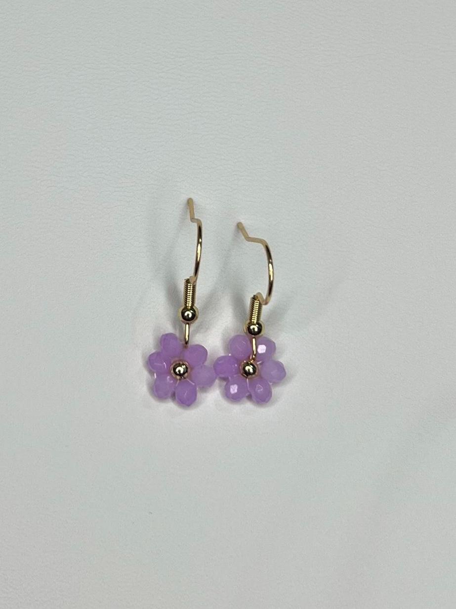 Daisy purple crystal earrings