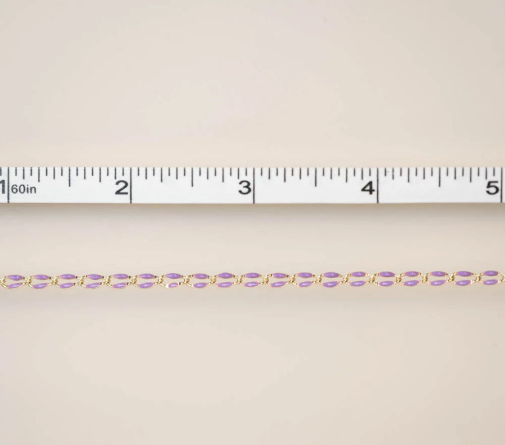Gold Enamel Chain in Purple Custom Bracelet/Anklet/Necklace