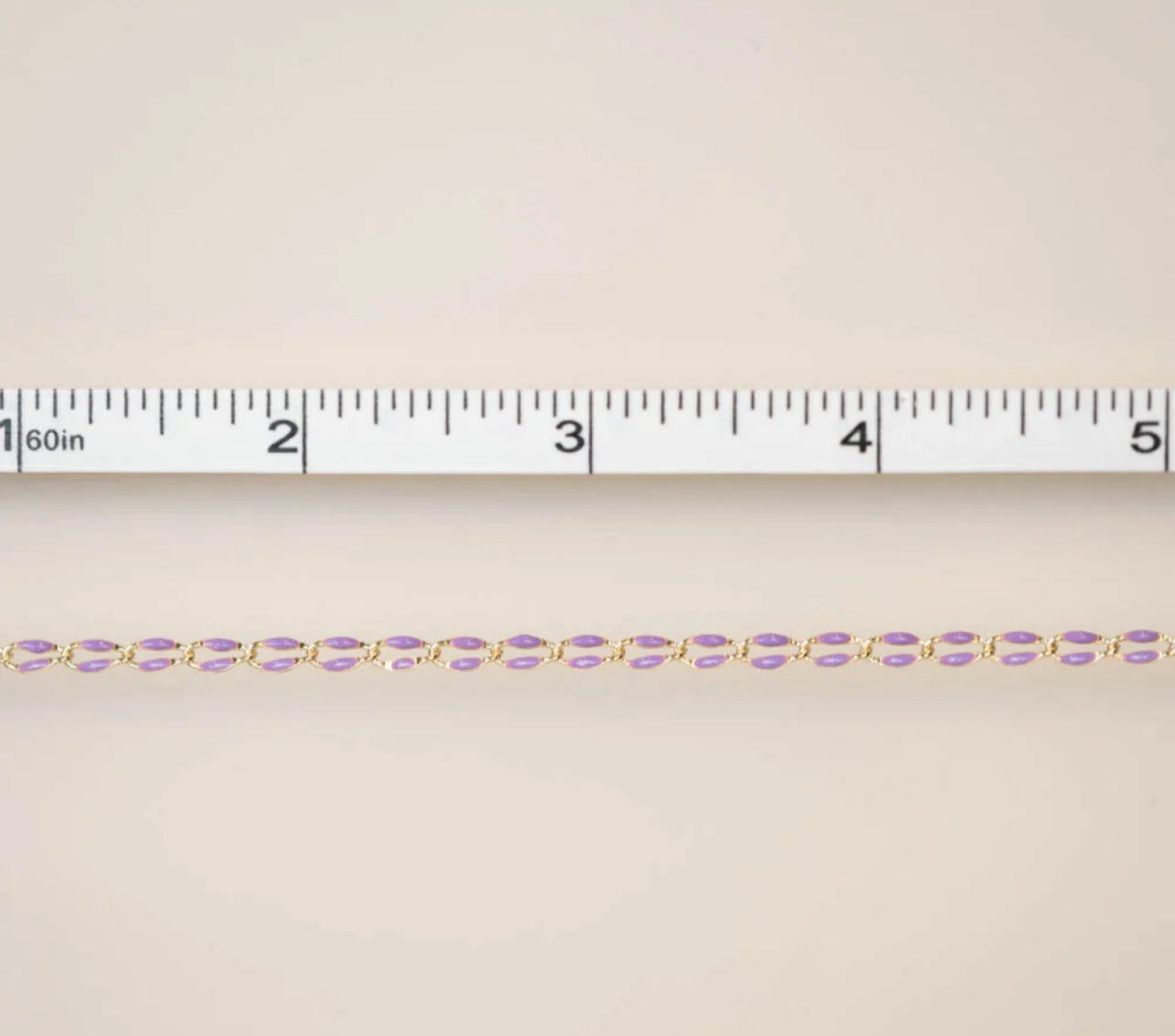 Gold Enamel Chain in Purple Custom Bracelet/Anklet/Necklace