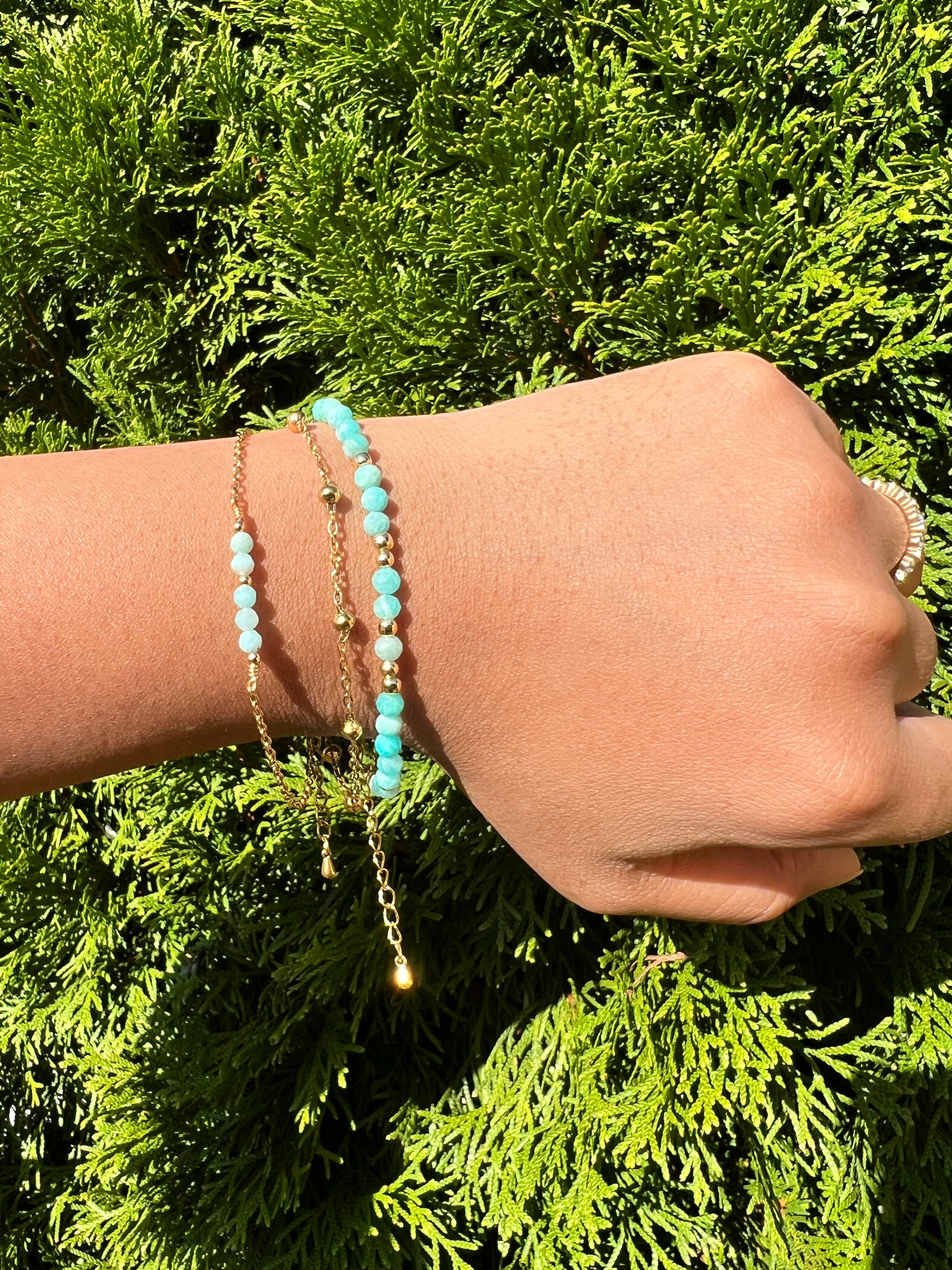 Teal stone stacker set