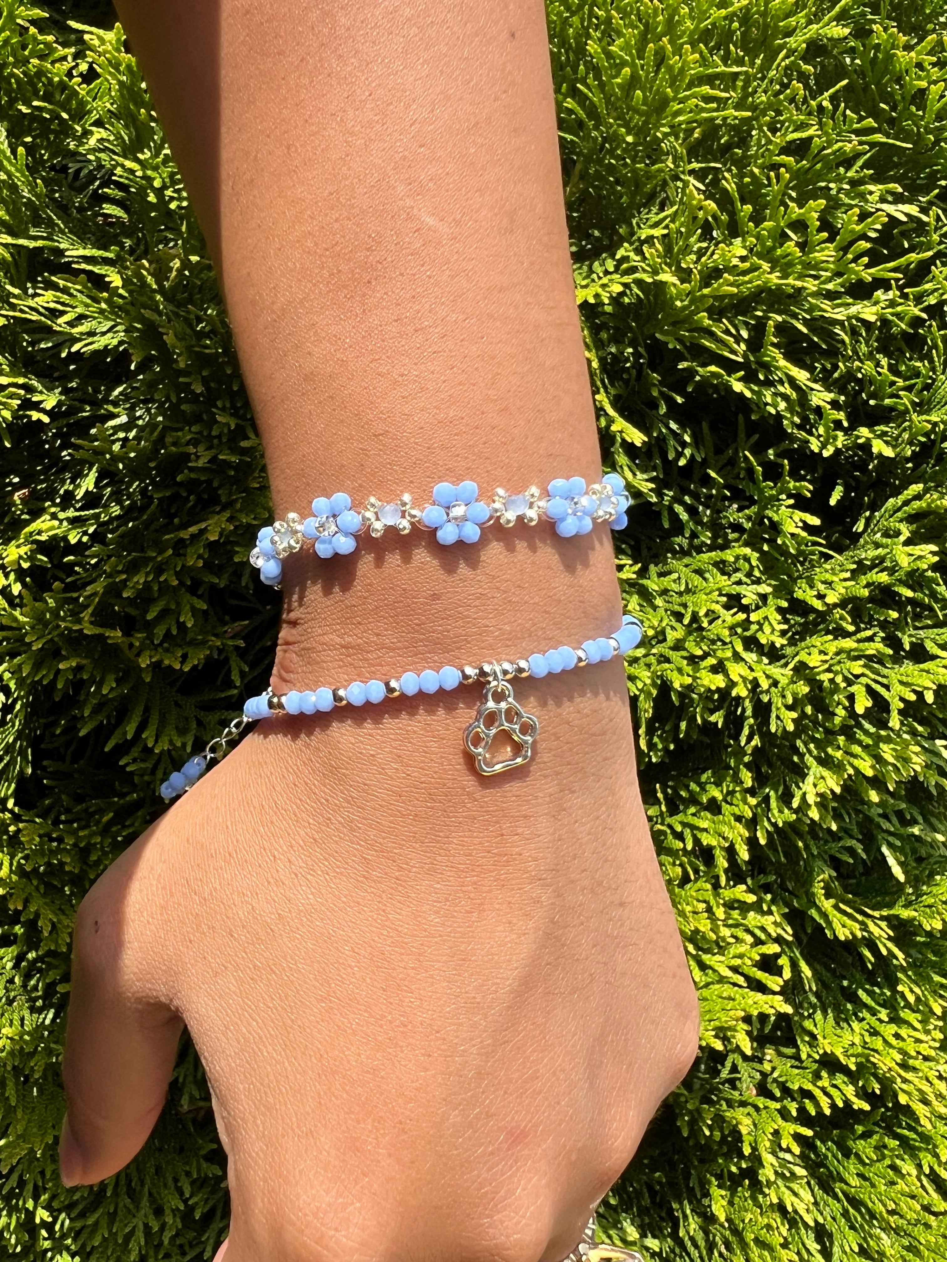 Blue crystal bracelet or set
