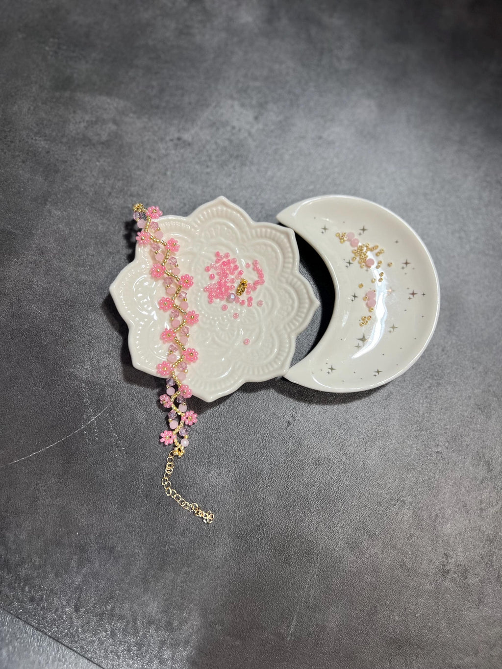 Pink & Gold Beaded Bracelet