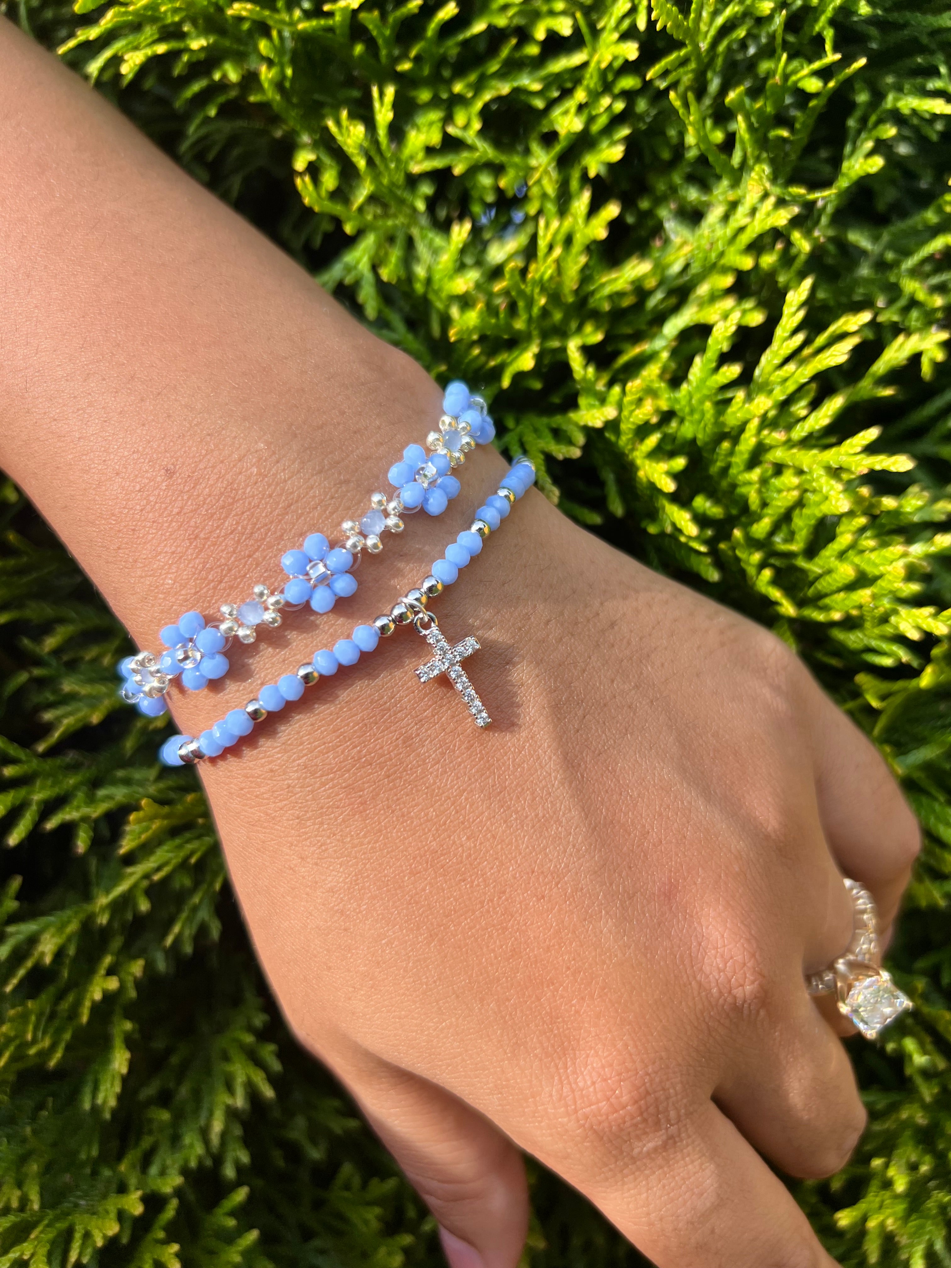 Blue crystal bracelet or set