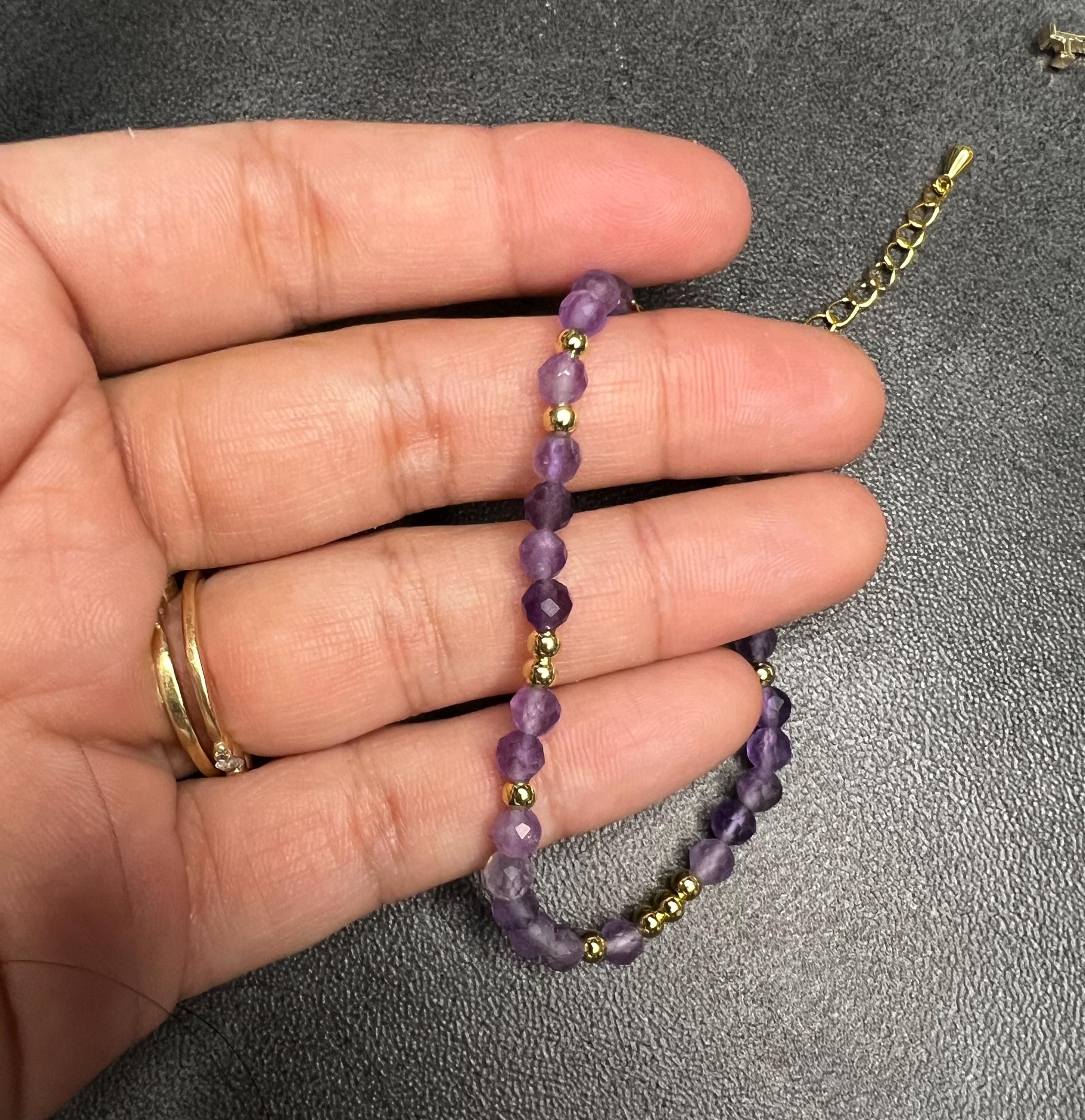 Minimalist Dainty gemstone bead bracelet