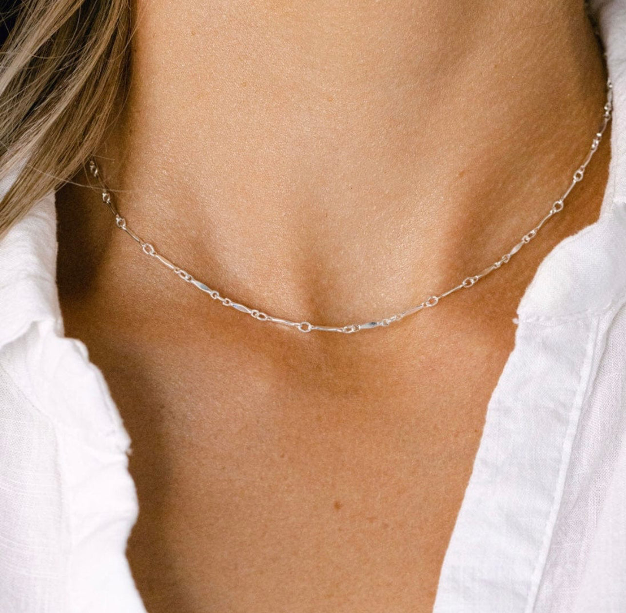 Flat bar chain Custom Bracelet/Anklet/Necklace
