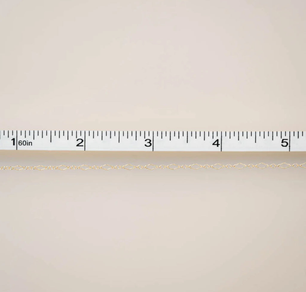 Gold filled Textured diamond triple link Custom Bracelet/Anklet/Necklace