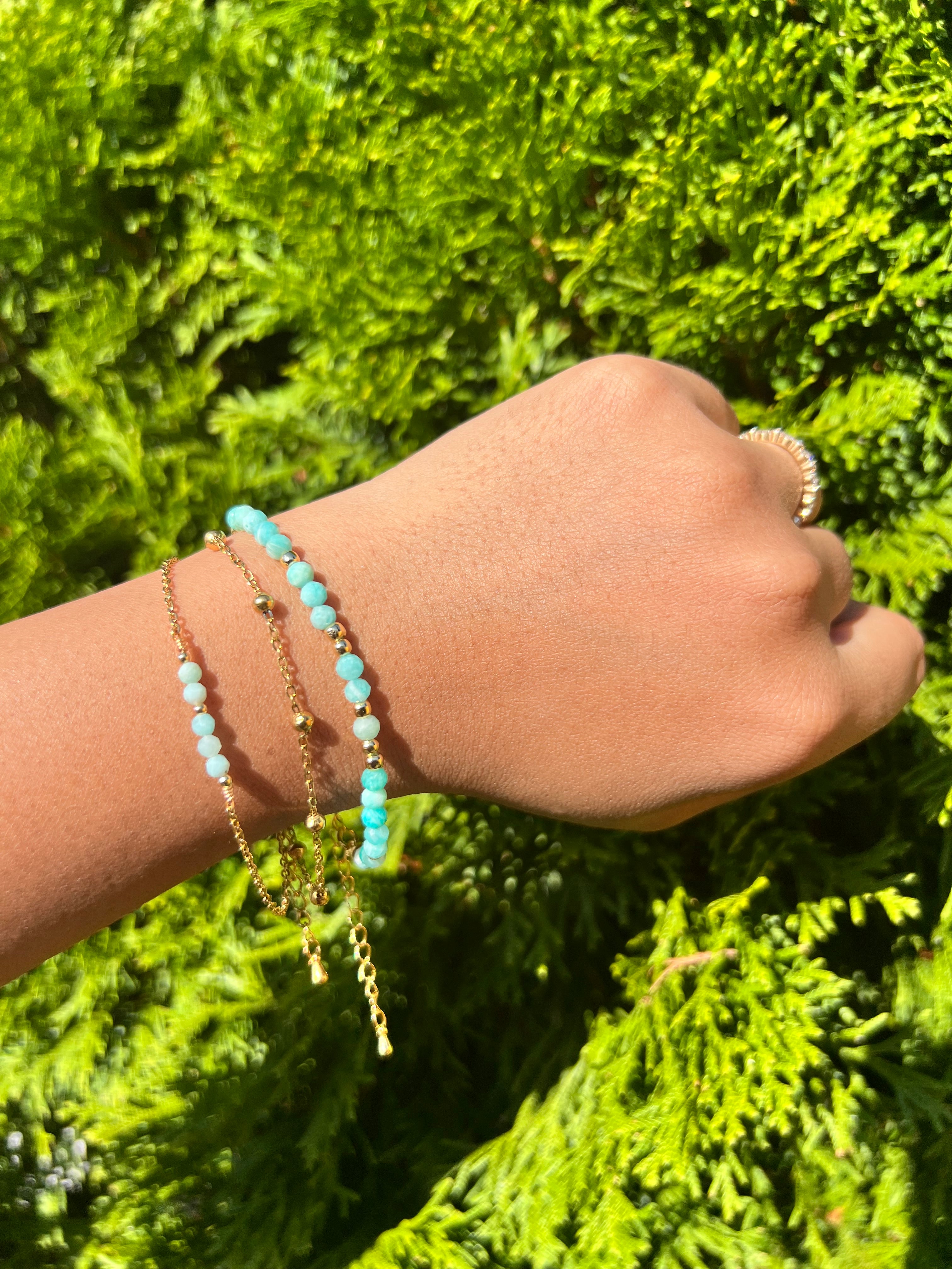 Teal stone stacker set