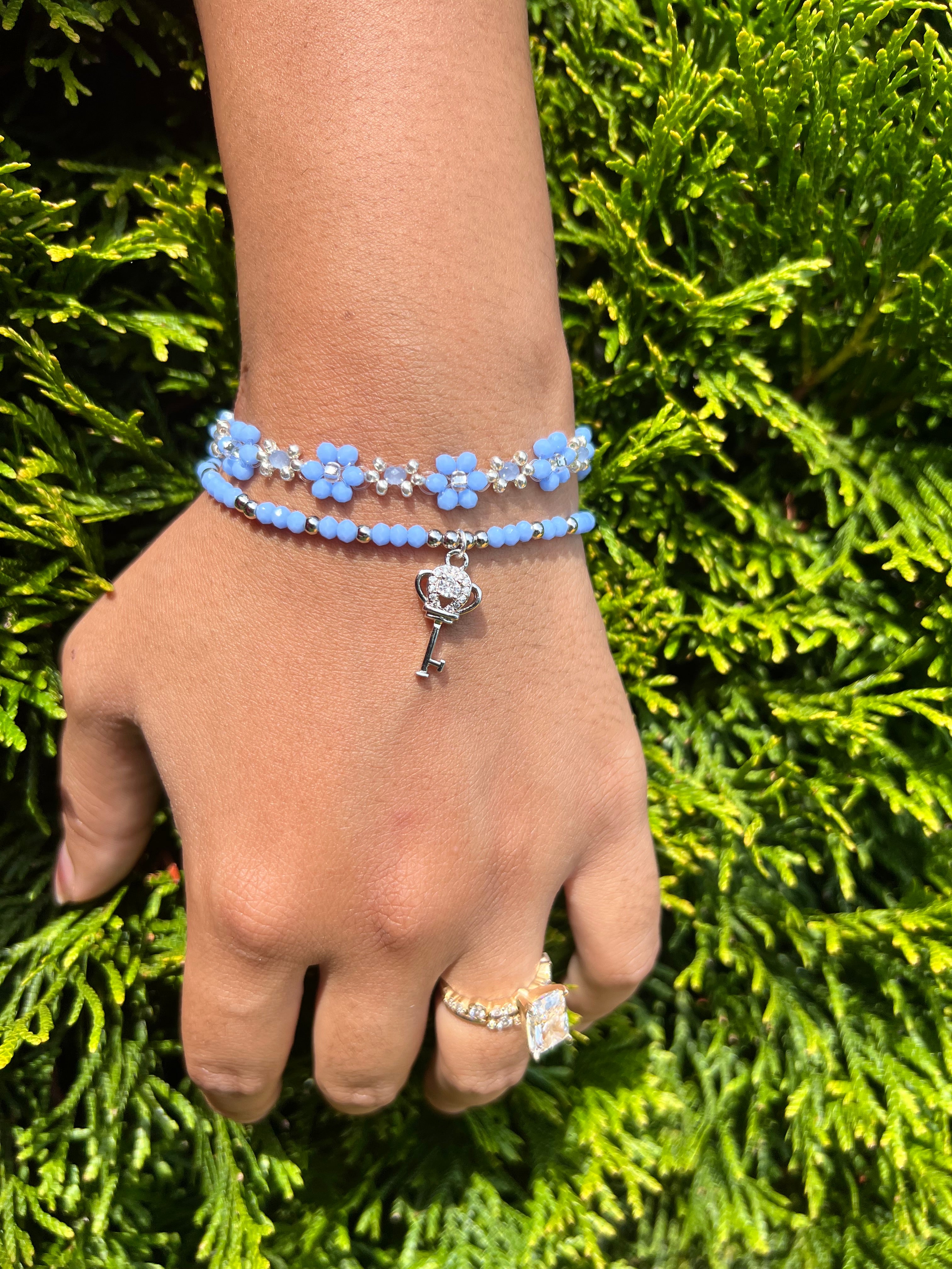 Blue crystal bracelet or set