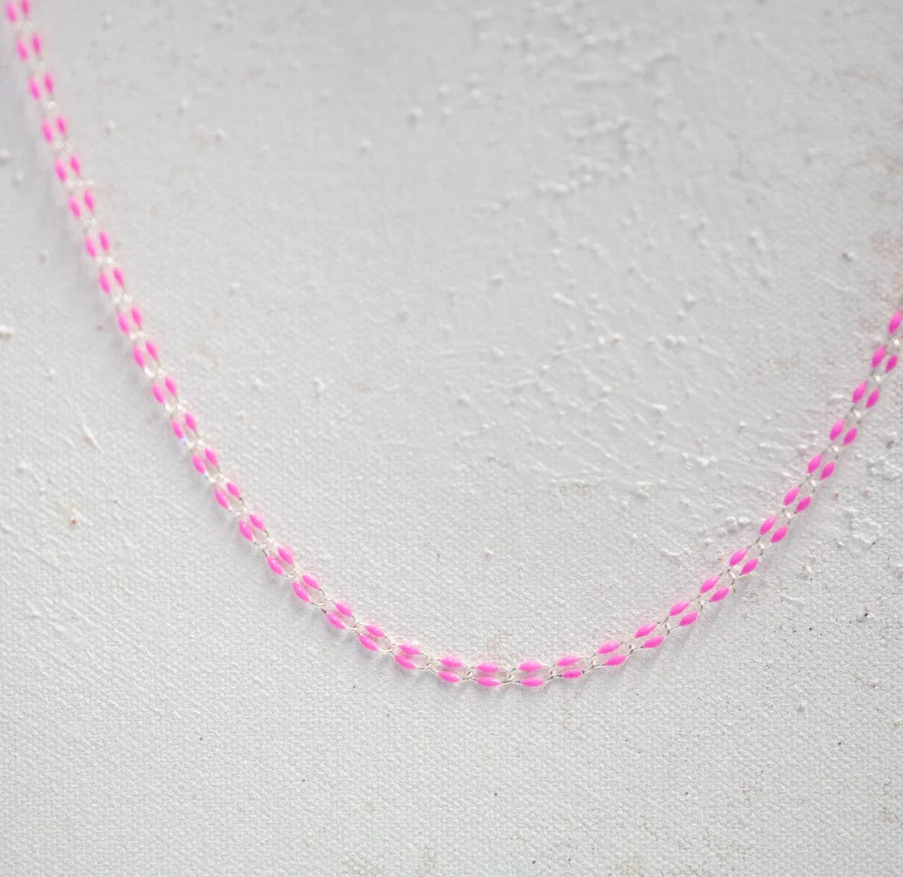 Silver Enamel Chain in Pink Custom Bracelet/Anklet/Necklace