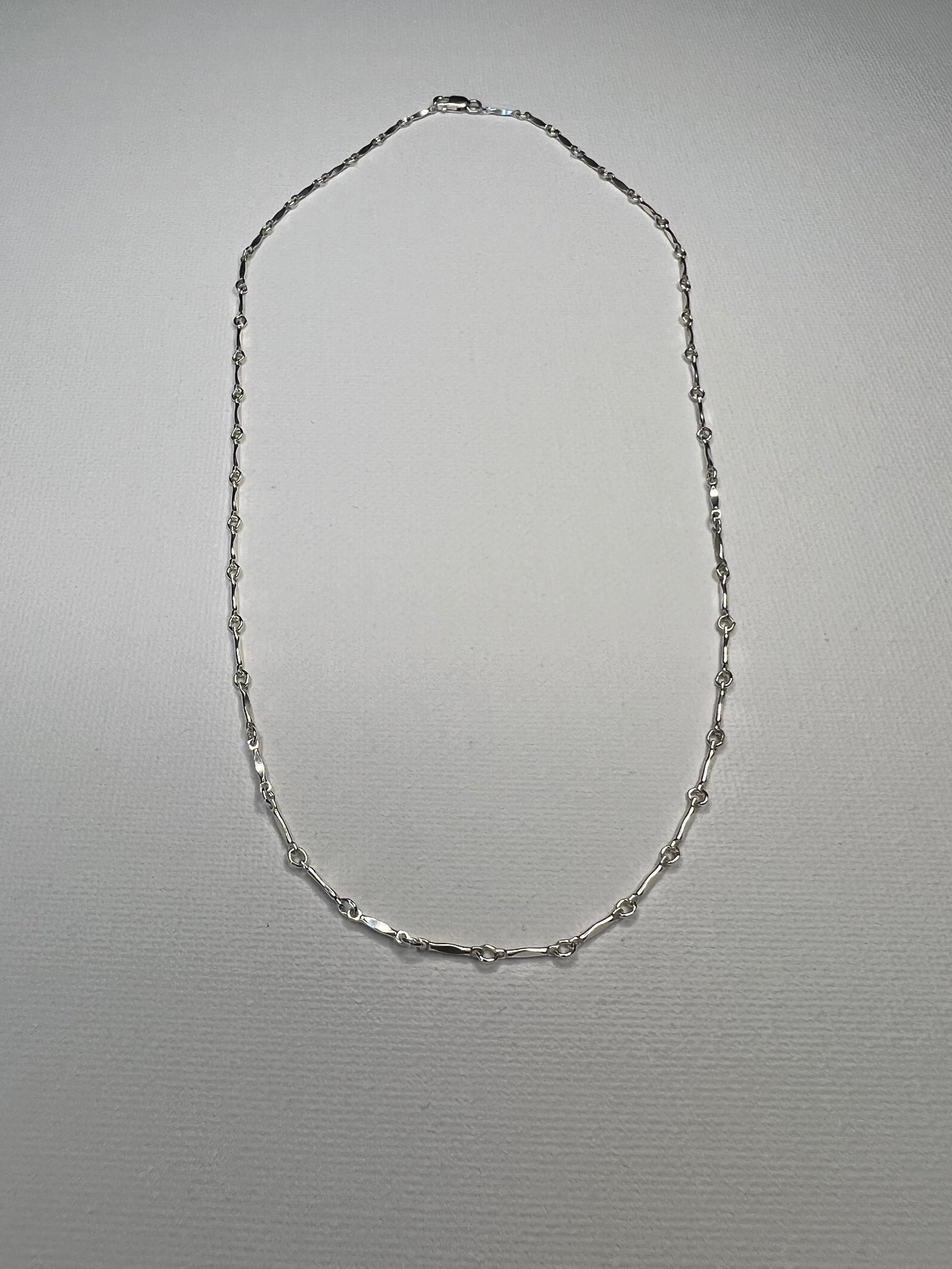 17 inch 925 sterling silver bar Necklace