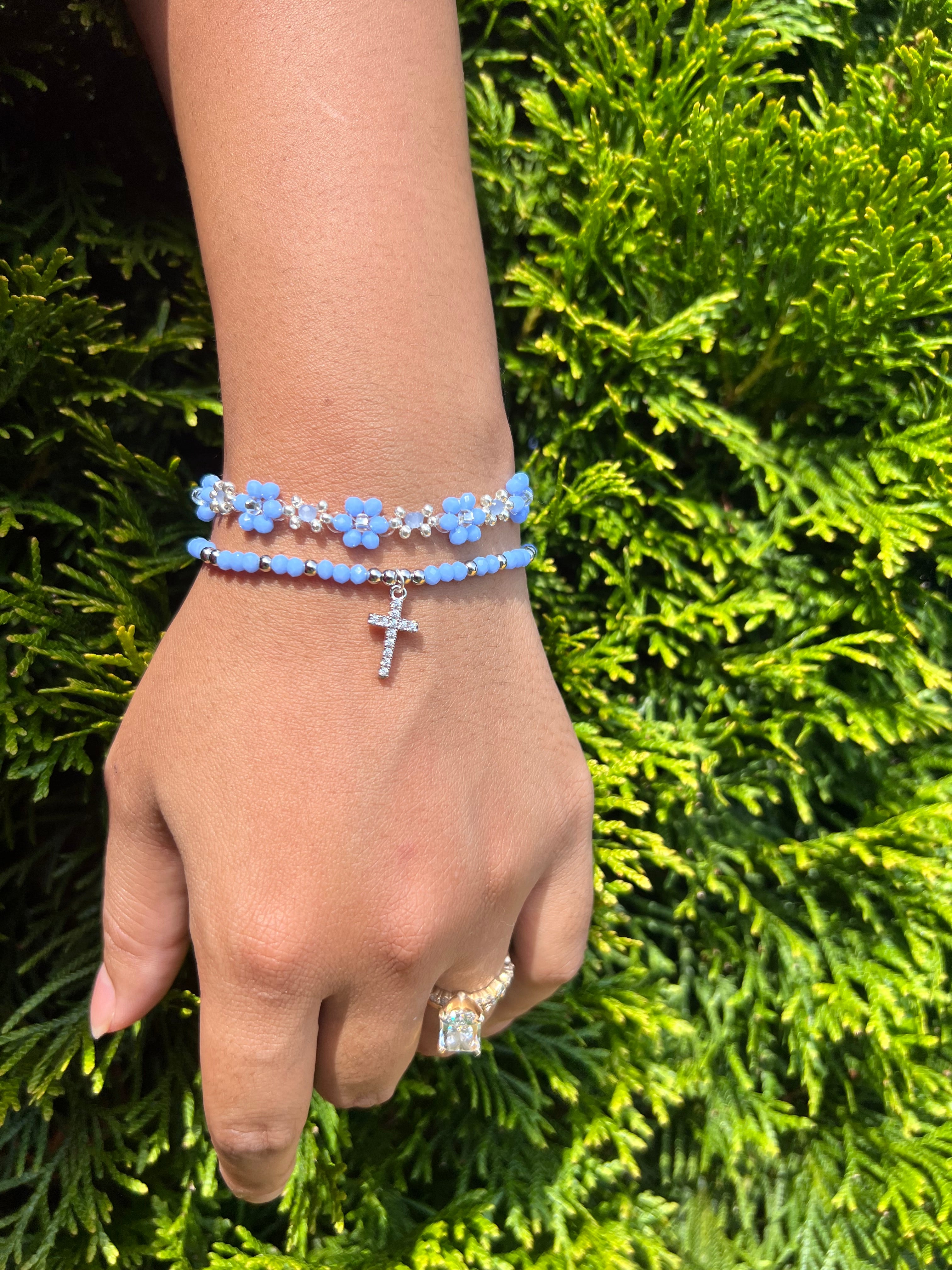 Blue crystal bracelet or set