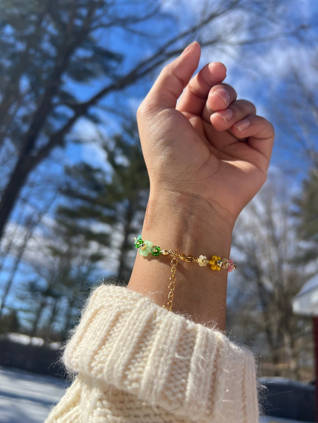 Pastel daisy bracelet