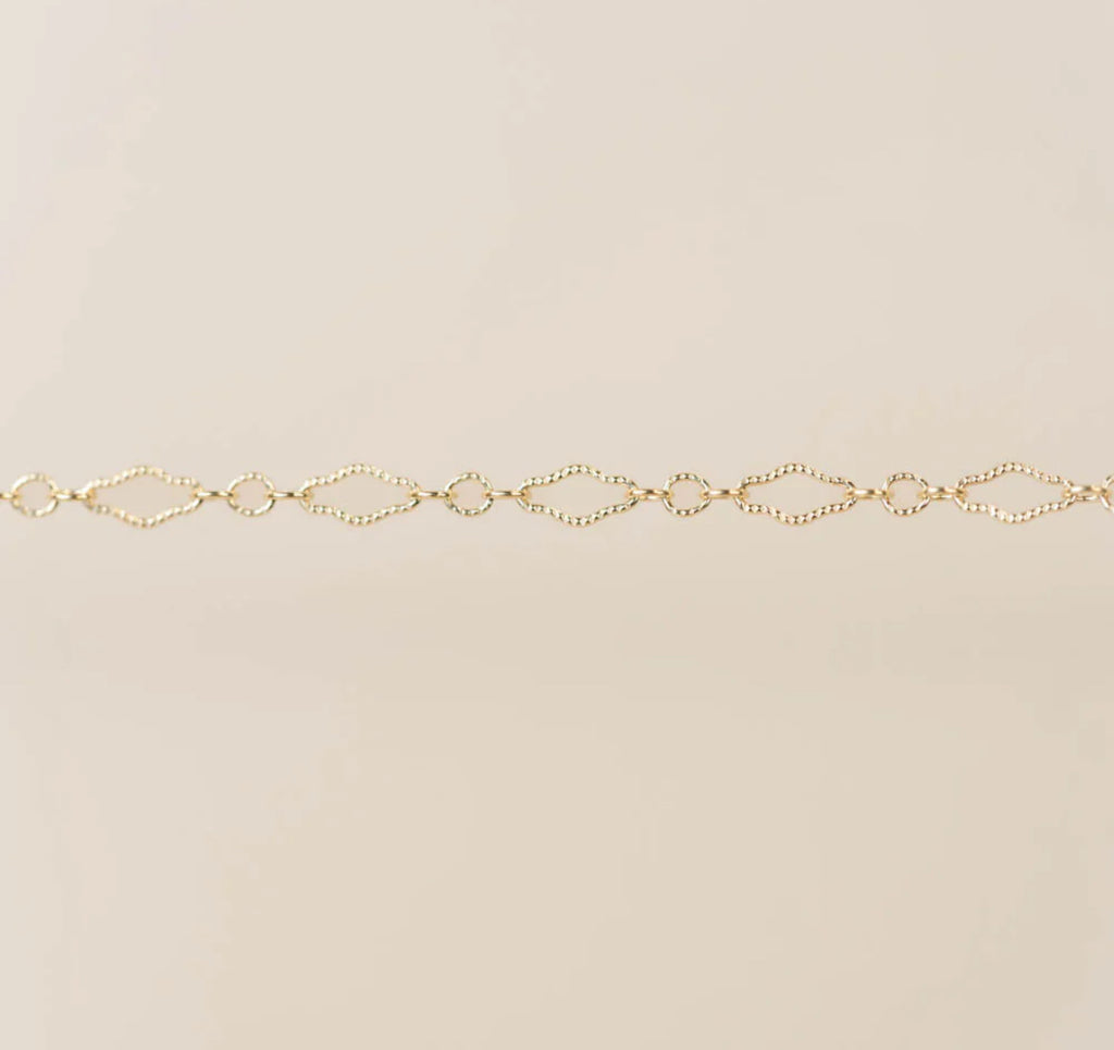 Gold filled Textured diamond triple link Custom Bracelet/Anklet/Necklace