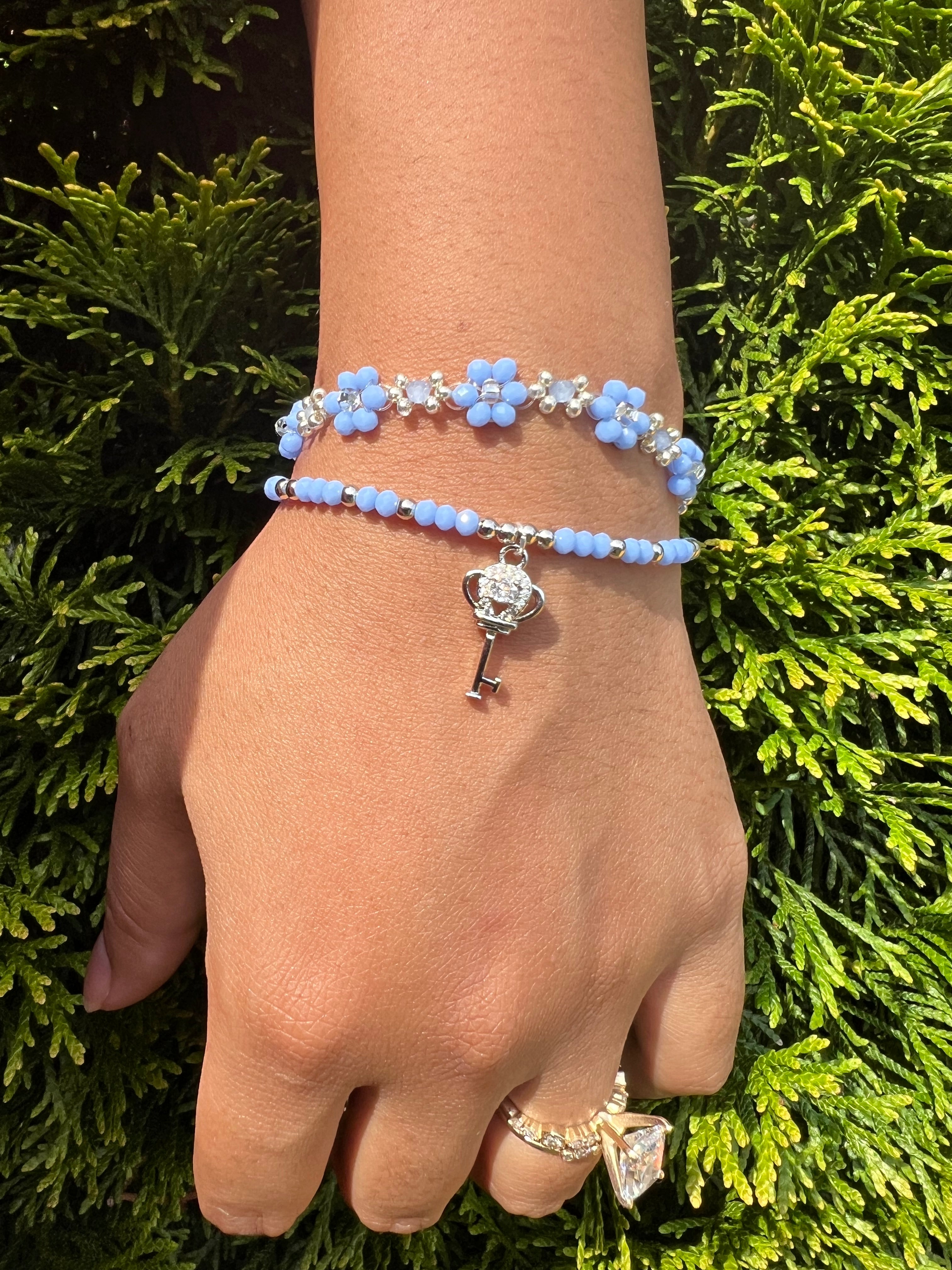 Blue crystal bracelet or set