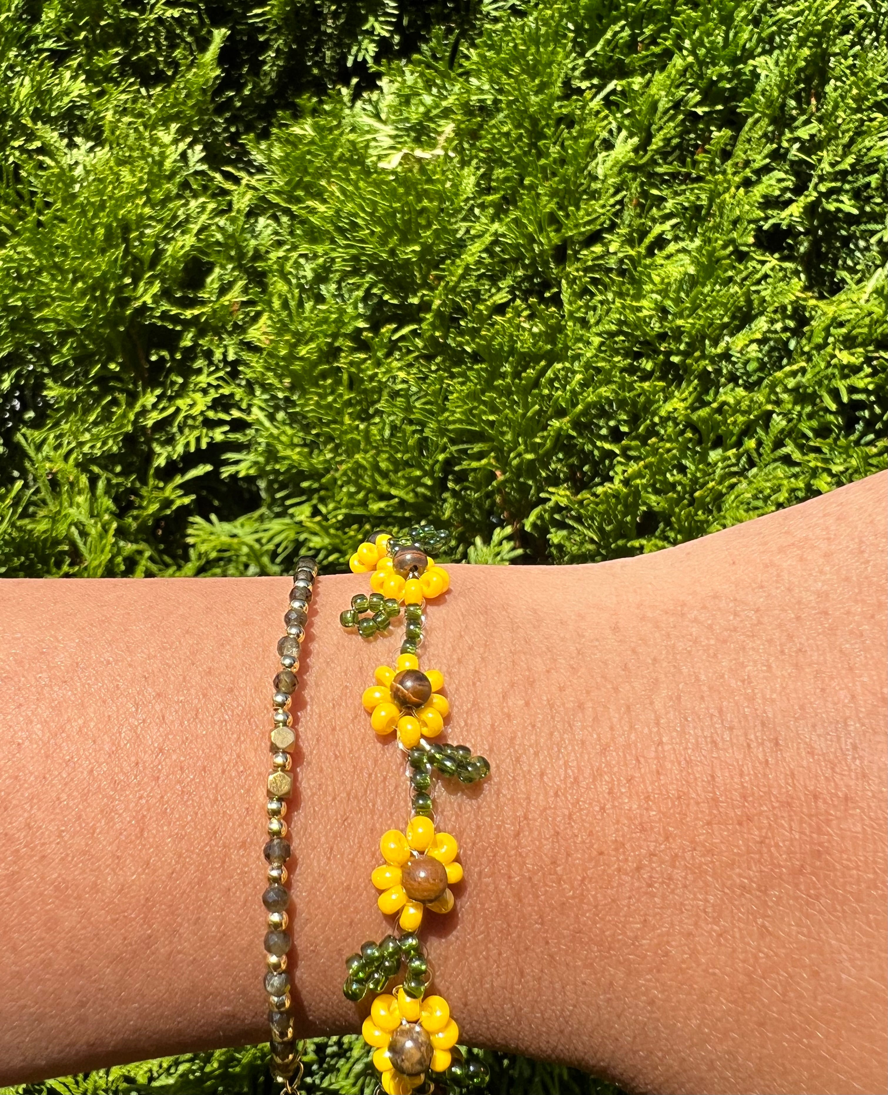 Tiger eye sunflower stone set