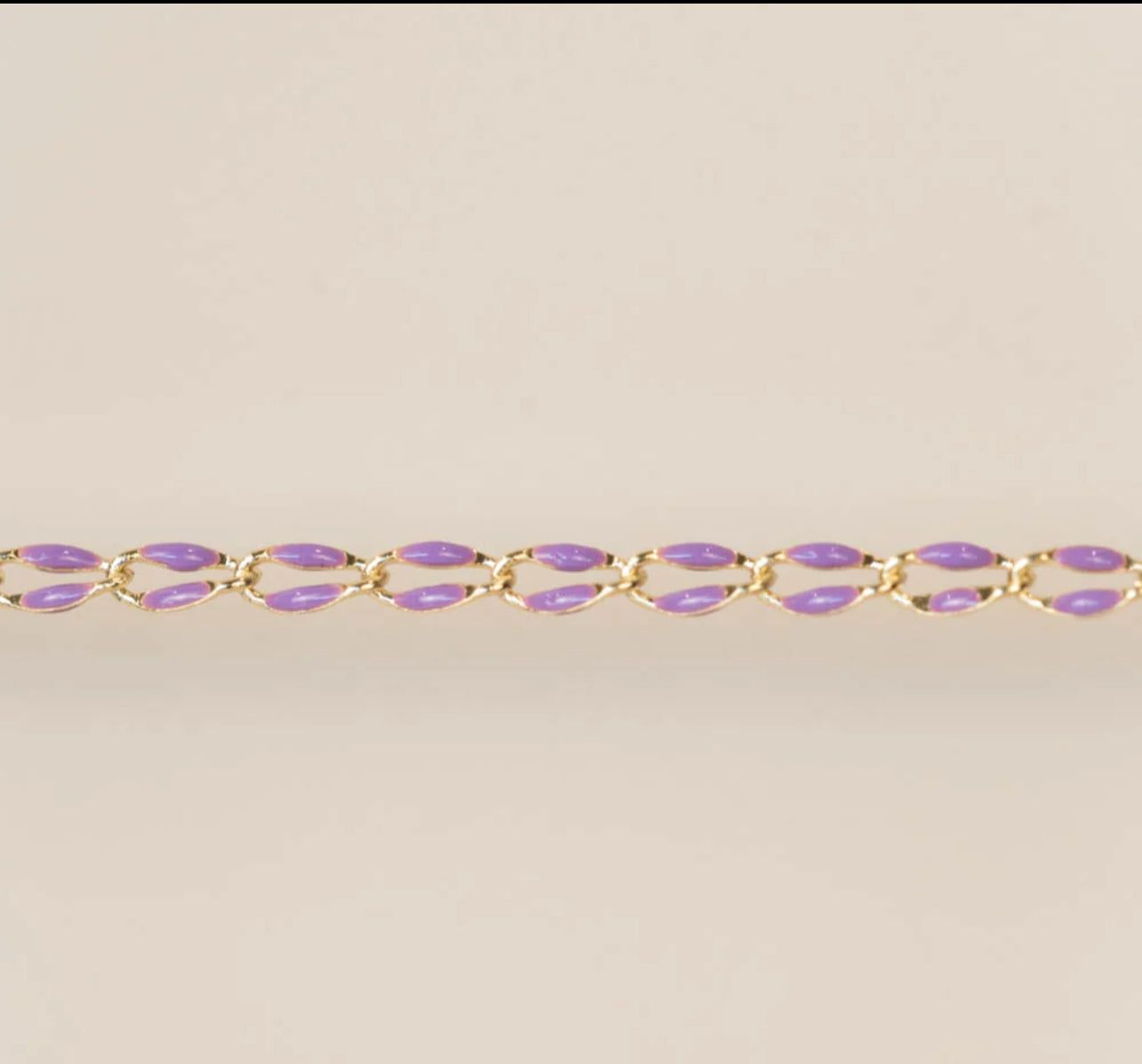 Gold Enamel Chain in Purple Custom Bracelet/Anklet/Necklace