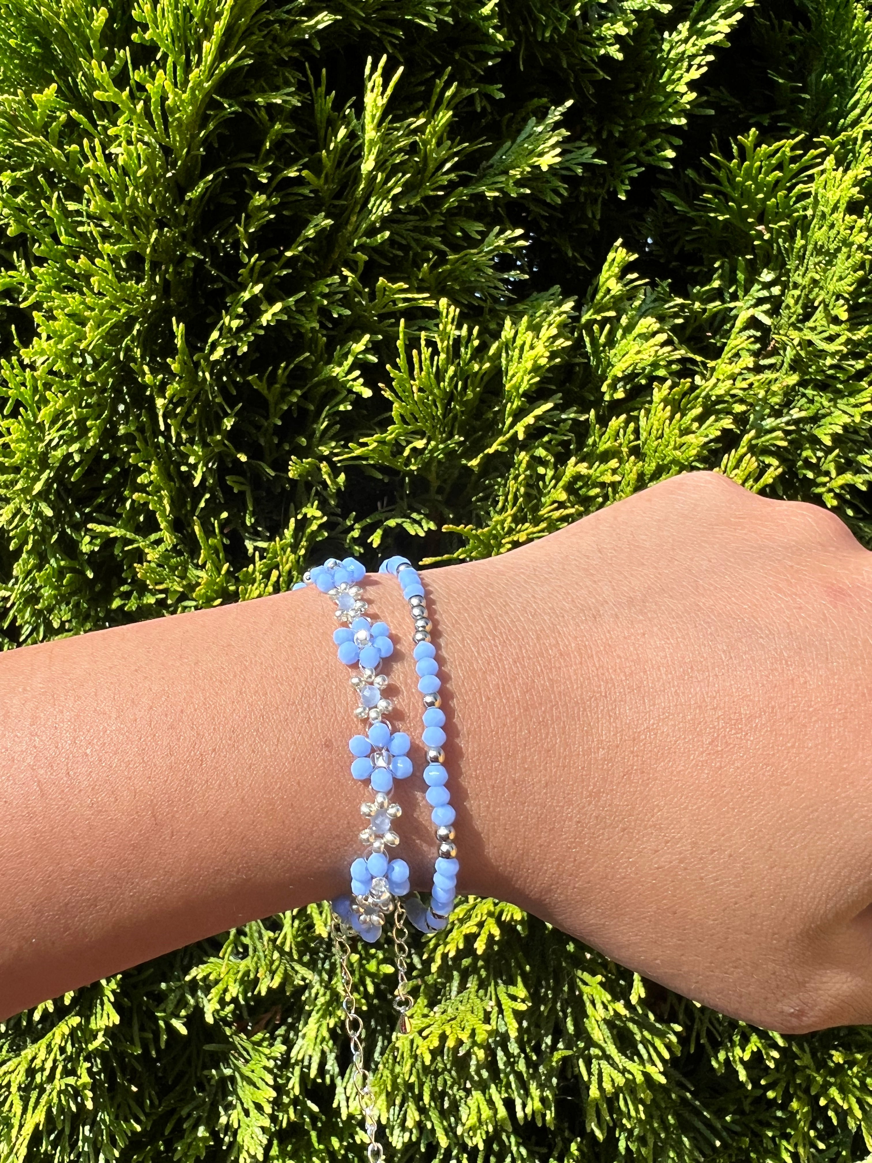 Blue crystal bracelet or set