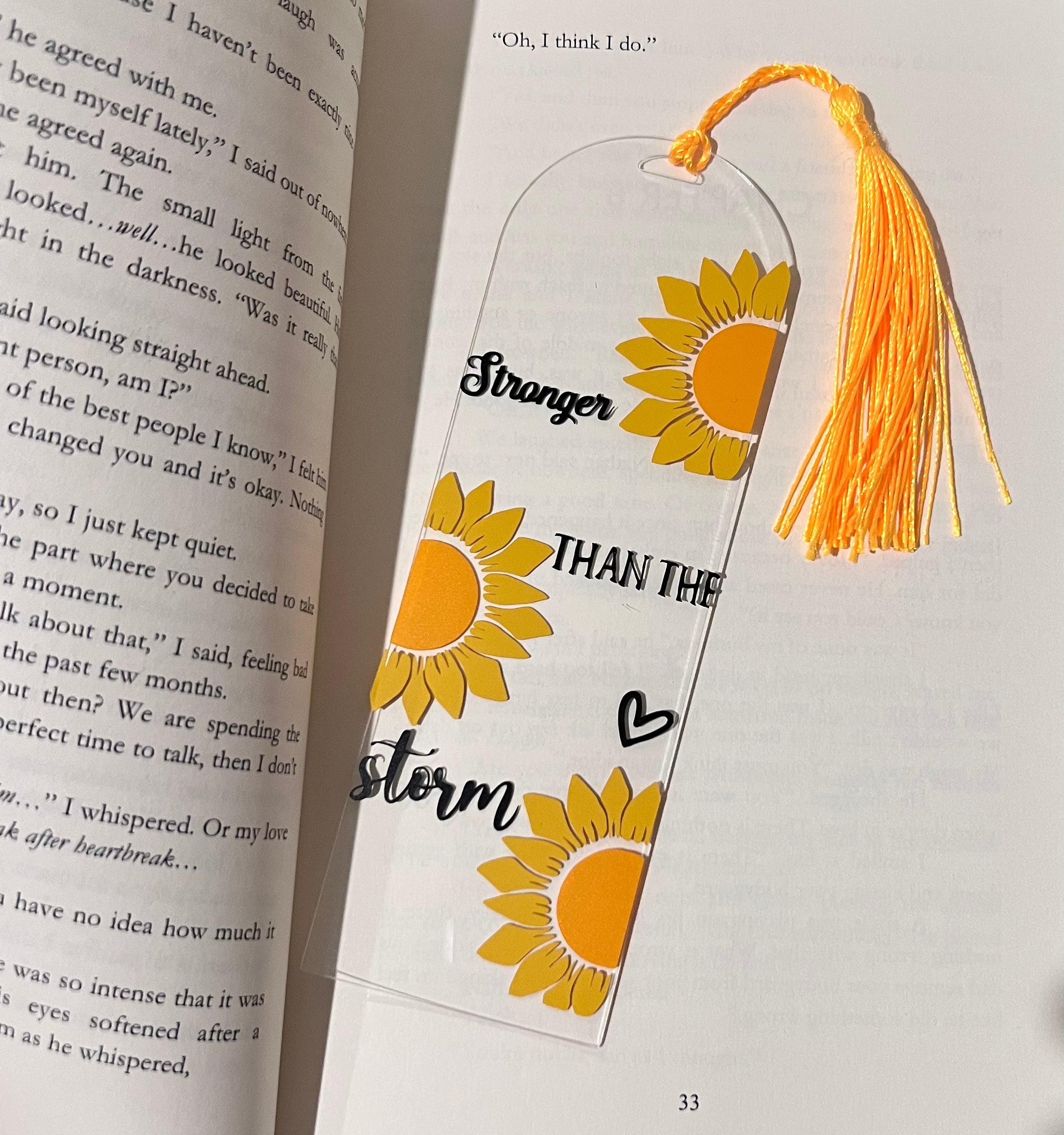 Stronger than the Storm sunflower bookmark