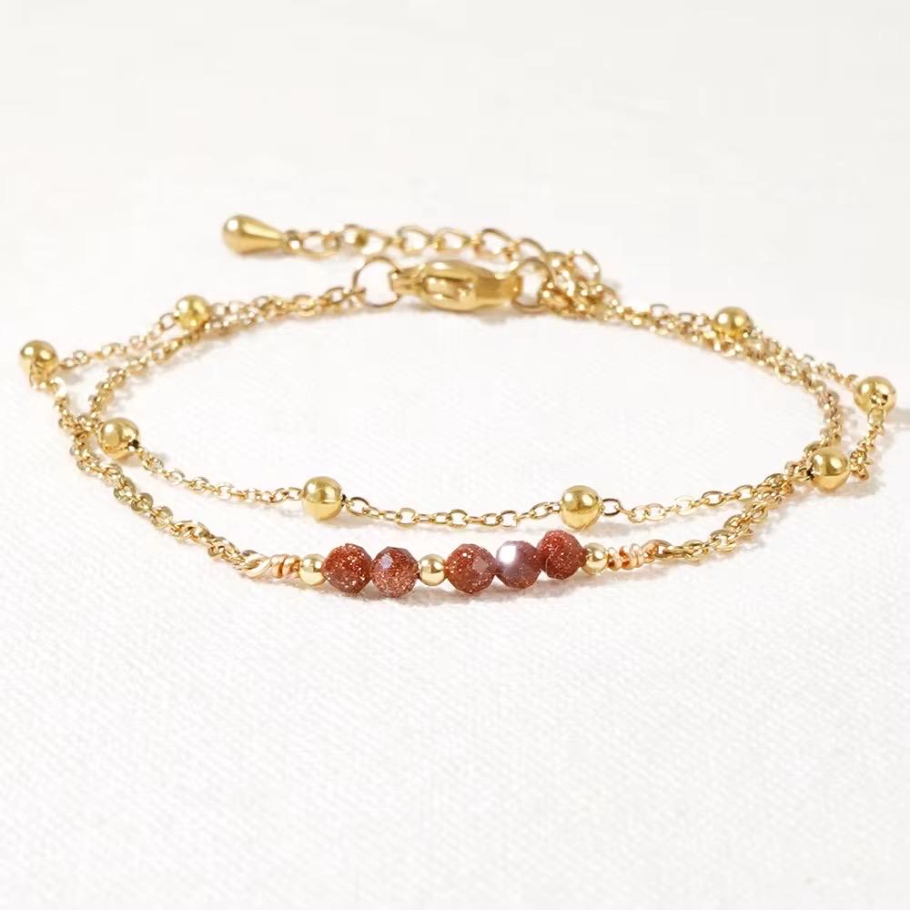 Natural stone beaded Bracelet, Daisy Bracelet, Bracelet, Dainty, Aesthetic, Matching Bracelets, Gift for Her, semiprecious