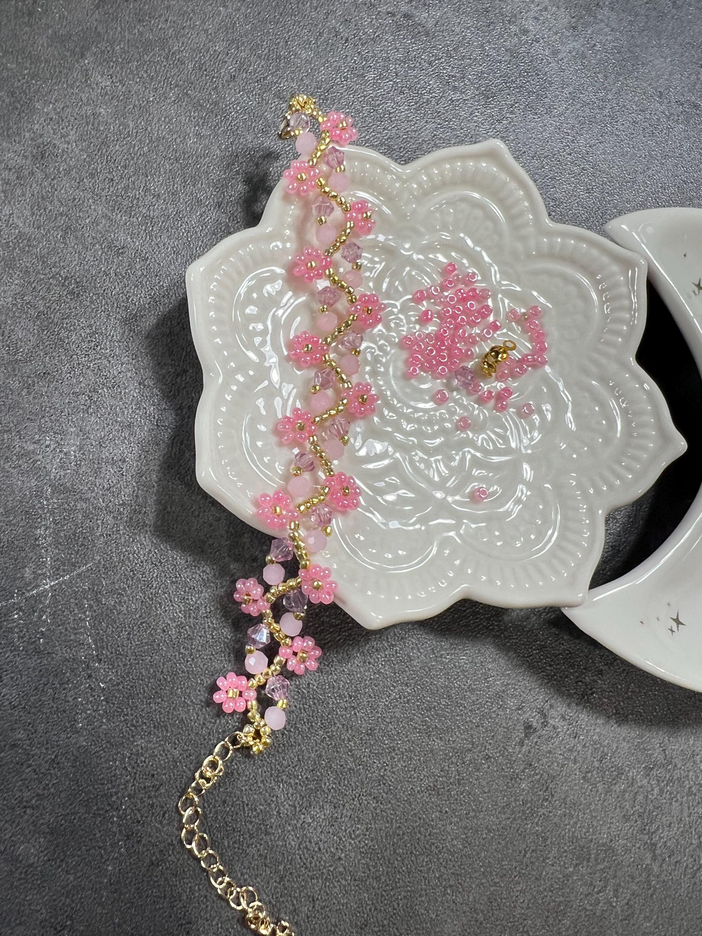 Pink & Gold Beaded Bracelet