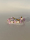 Purple Beaded Bracelet, Daisy Bracelet, Flower Bracelet, Dainty, Aesthetic Bracelet, Friendship Bracelets, Matching Bracelets, Gift for Her