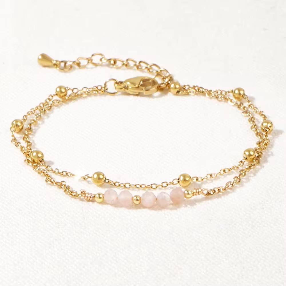 Natural stone beaded Bracelet, Daisy Bracelet, Bracelet, Dainty, Aesthetic, Matching Bracelets, Gift for Her, semiprecious