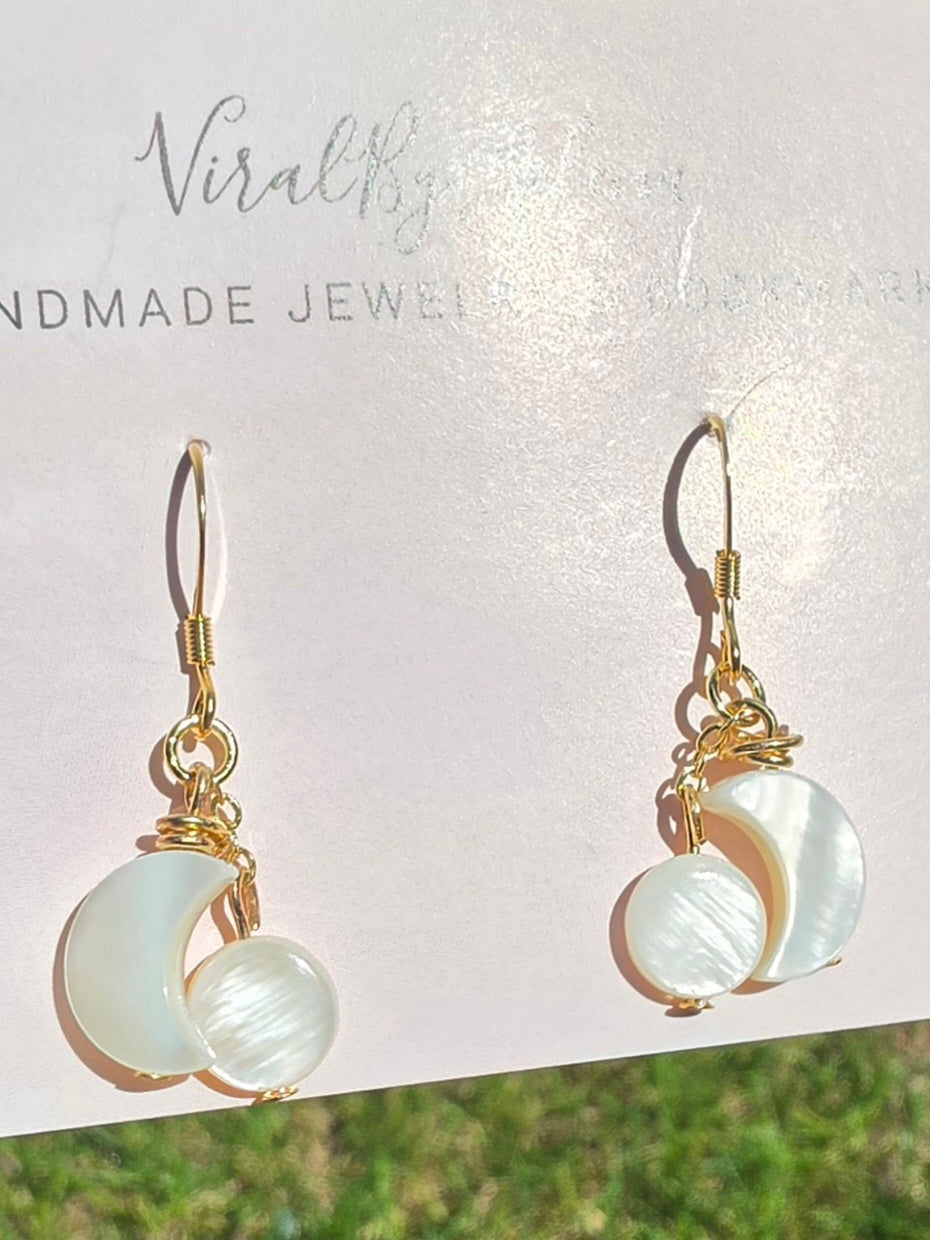 Moon shell earrings