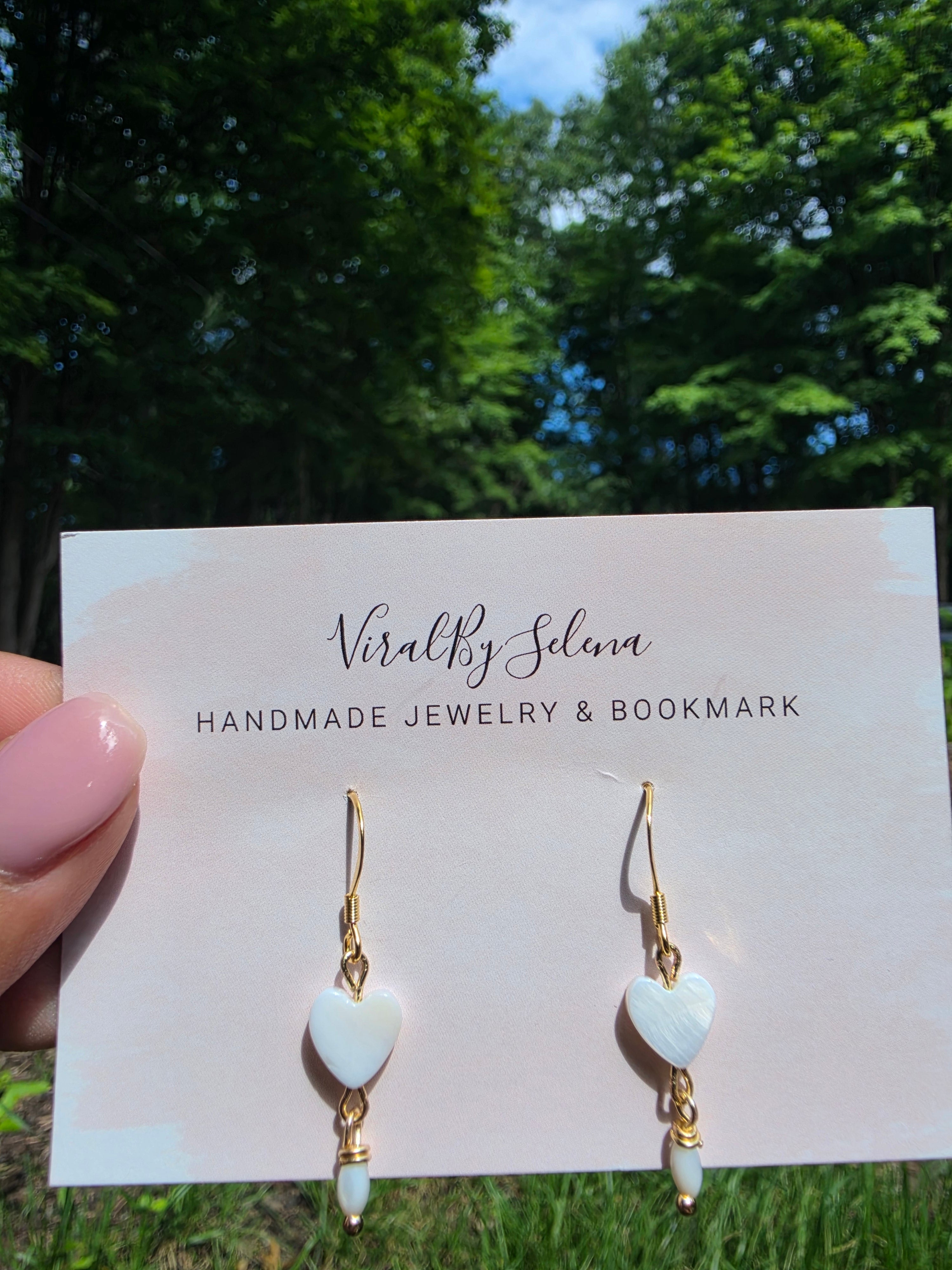 Shell heart earrings gold plated