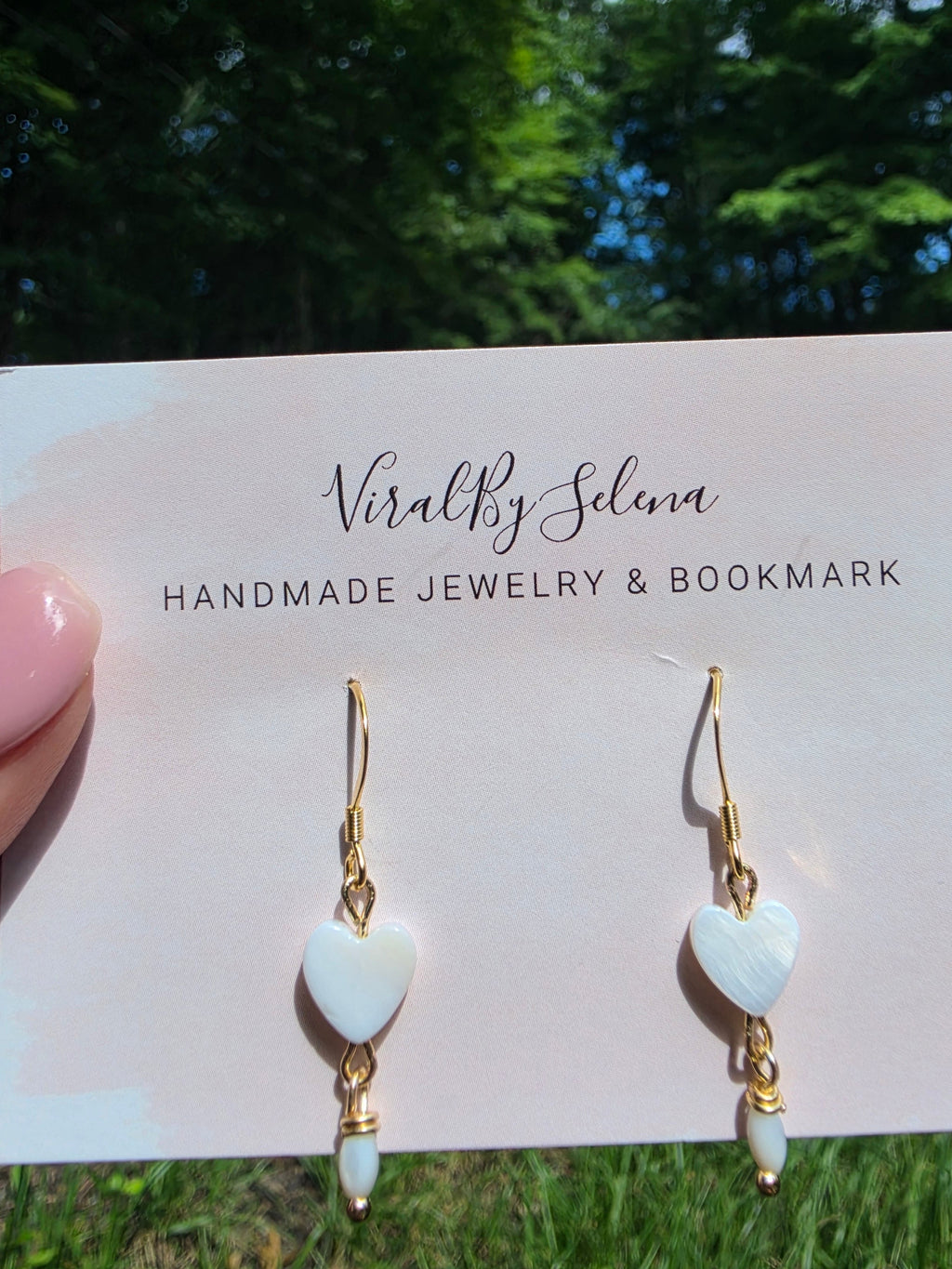 Shell heart earrings gold plated