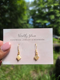 Gold plated or 925 sterling silver clover shell earrings